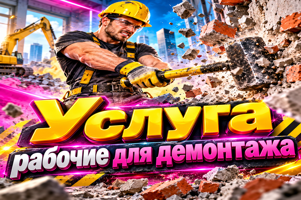 Рабочие выполняют ручной демонтаж