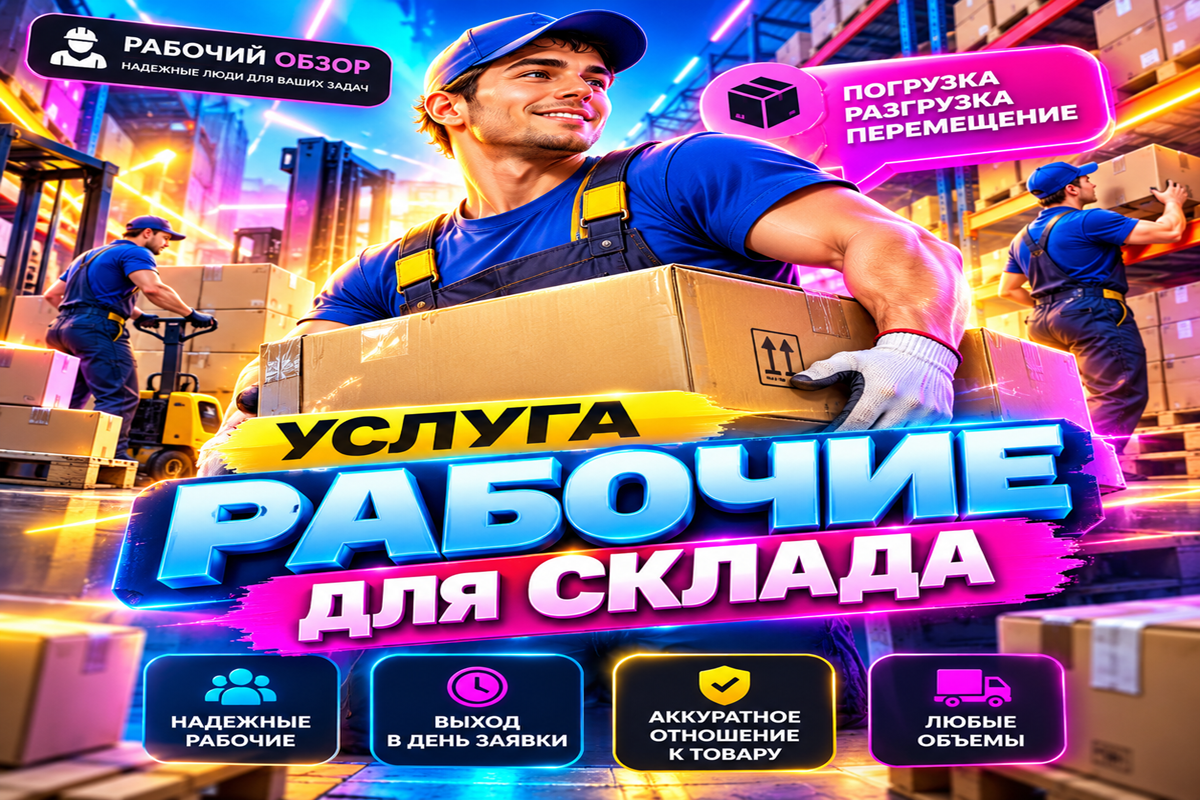 Рабочие сортируют товары на складе