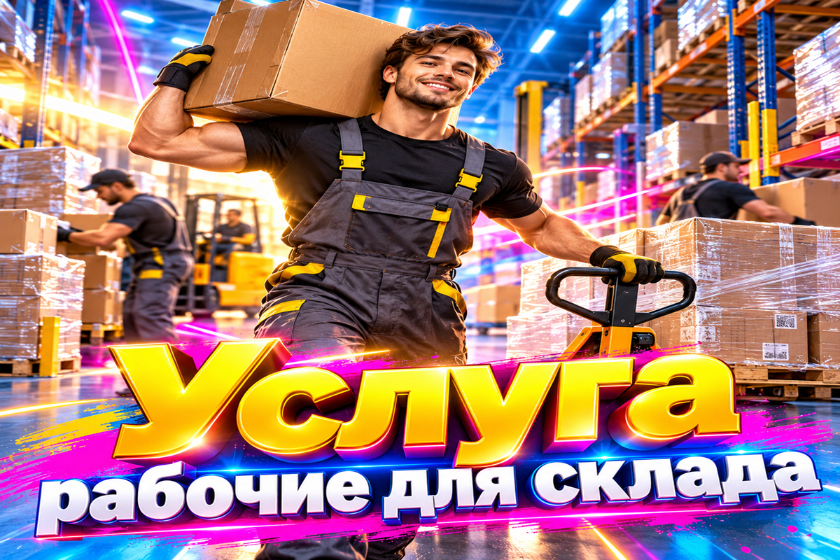 Рабочие сортируют товары на складе